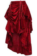 Daisy Corsets Velvet Adjustable High Low Bustle Skirt