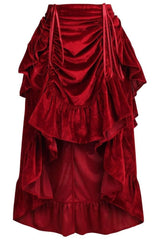 Daisy Corsets Velvet Adjustable High Low Bustle Skirt