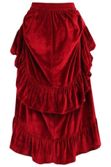 Daisy Corsets Velvet Adjustable High Low Bustle Skirt