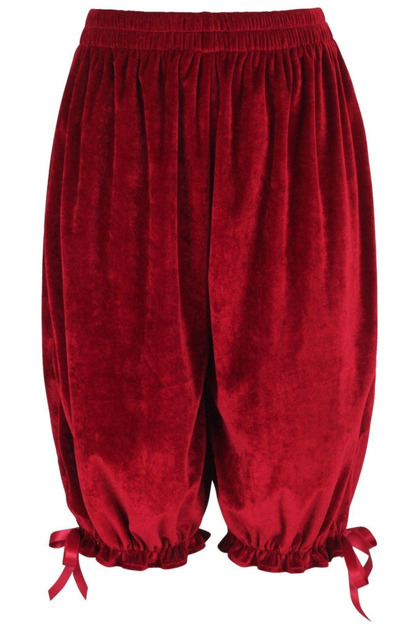 Daisy Corsets Dark Red Velvet Long Bloomers