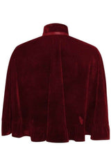 Daisy Corsets Dark Red Velvet Ruffle Cape