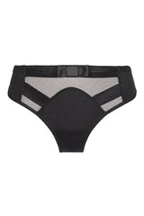 Axami Deco Shimmer Bikini Briefs: black shimmering material, delicate tulle, and a charming big bow.