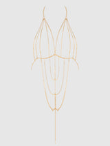 Deep V-Plunge Chain Teddy Gold