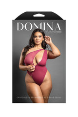 Fantasy Lingerie Queen Domina Crotchless Asymmetrical Zipper Teddy