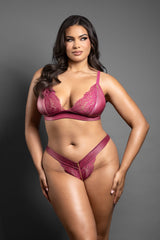 Fantasy Lingerie Queen Domina Zipper Bralette & Panty Set