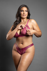 Fantasy Lingerie Domina Zipper Bralette & Panty Set