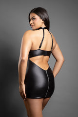 Fantasy Lingerie Domina Zipper Chemise with Buckle Halter