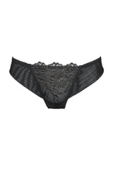 Seductive Axami Dorado Lace Thong with classic cut, featuring elegant black and gold lace details.