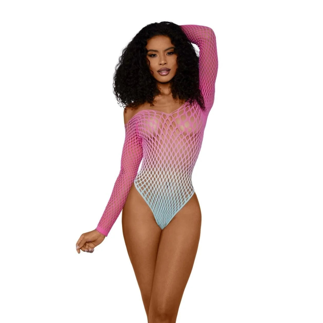 Dreamgirl Ombre Net Bodystocking - One Size - Tropical Sky