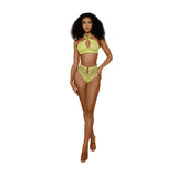 Dreamgirl Situation Net 2-Piece Lingerie Set - One Size - Neon Yellow