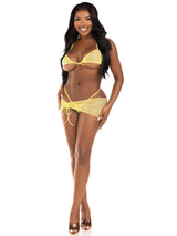 Leg Avenue 3 Pc Rhinestone Mesh Set