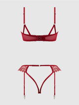 Eden Embroidered Lace Bra and Backless Hipster Set