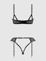 Eden Embroidered Lace Bra and Backless Hipster Set
