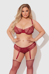 Eden Embroidered Lace Bra and Backless Hipster Set