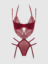 Eden Embroidered Lace Gartered Teddy
