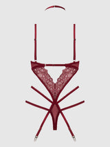 Eden Embroidered Lace Gartered Teddy