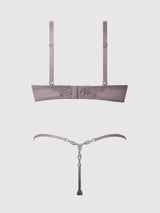 Eden Embroidered Lace Satin Cups Bra & G-String Set
