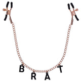 Sex & Mischief Brat Charmed Nipple Clamps Rose Gold/Black