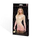 Lapdance Pink Dusk Long Sleeve Mini Dress Bodystocking Ombre