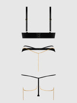 Evangeline Satin & Chain Push Up Bra Set