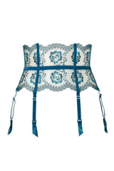 Dita Von Teese Evelina High Waisted Suspender Belt Ocean Blue