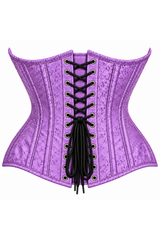 Daisy Corsets Top Drawer Double Steel Boned Light Purple Brocade Curvy Underbust Corset
