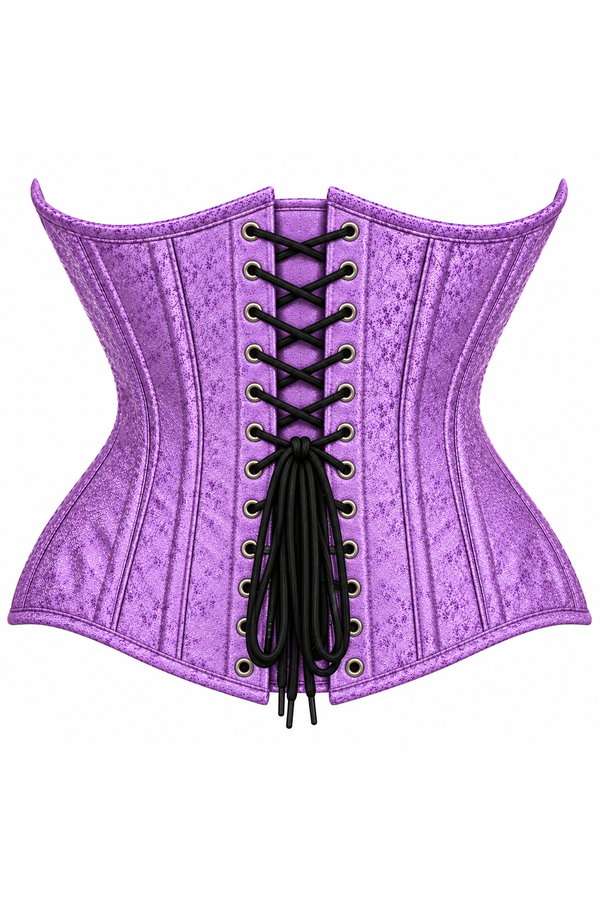 Daisy Corsets Top Drawer Double Steel Boned Light Purple Brocade Curvy Underbust Corset