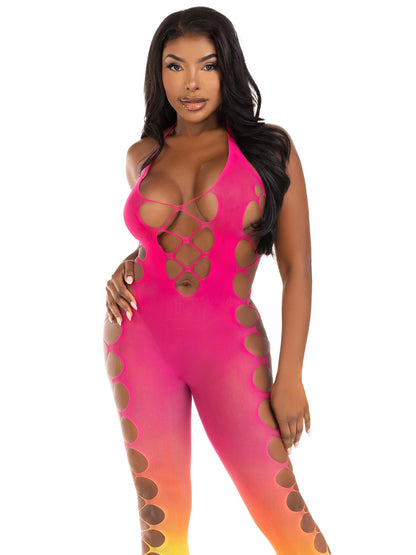 Leg Avenue Ombre Footless Bodystocking - One Size - Sunset