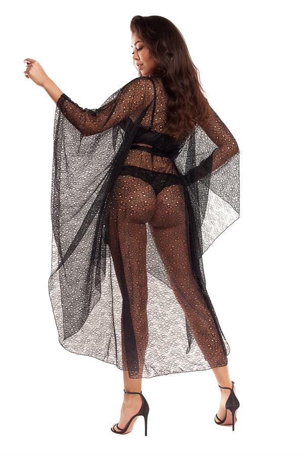 Axami 10510 Black Panther Lace Robe