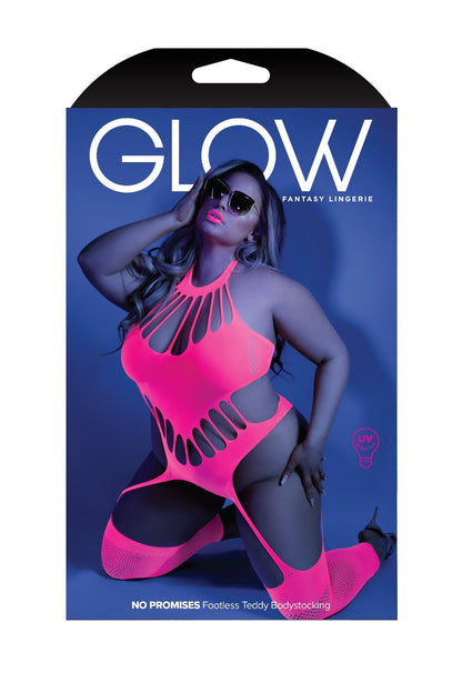 Fantasy Queen Glow Black Light No Promises Bodystocking Neon Pink-Rebel Romance