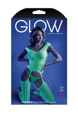 Fantasy Glow Black Light Supersonic Bodystocking Neon Green-Rebel Romance