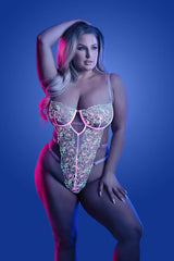 Fantasy Glow Queen Daydream Rose Embroidery Teddy