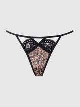 House of Desire Queen Felicia Leopard Mesh & Lace Bra, Garter & G-String Set