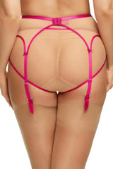 Dita Von Teese Femmoiselle Sheer Suspender Belt Pomegranate