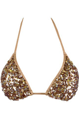 Axami 12081 Luxury Shimmer Sequins Triangle Bikini Top