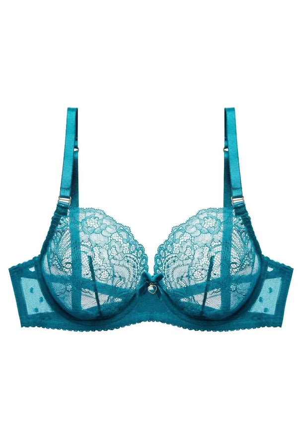 Dita Von Teese Fiamma Lace Unlined Bra Corsaire Blue