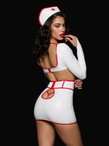 House of Desire First Aid Bra Top & Open Back Skirt Set Costume