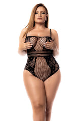 Mapale Fishnet Bodysuit Queen Black