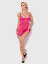 Flora Lace Babydoll & G-String Set Pink Dragon