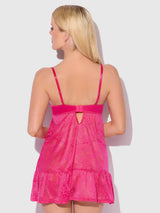 House of Desire Queen Flora Lace Babydoll & G-String Set Pink Dragon