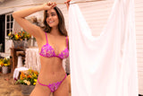 Mapale Twillight Orchid Floral Embroidery Bra Set Azalea Pink