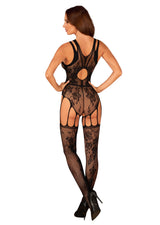 Obsessive Floral Pattern Bodystocking F239