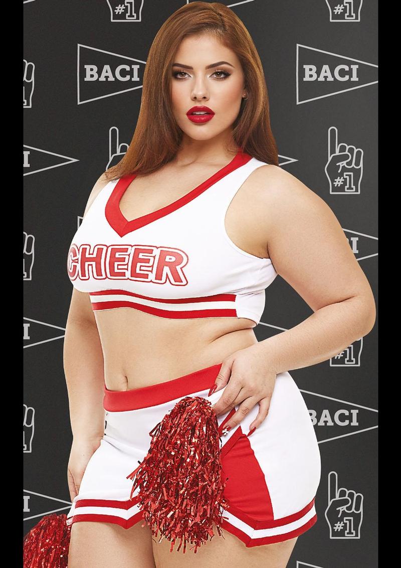 Baci Lingerie Queen Gameday Hottie 4-pc Set - White/Red