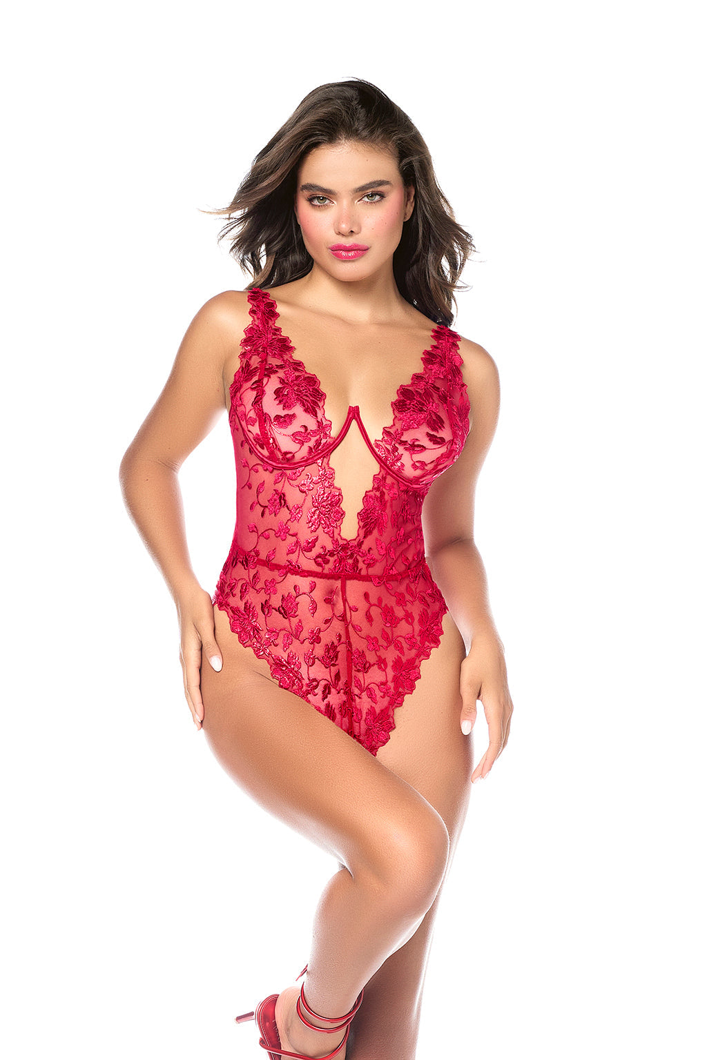 Mapale Besos de Rosa Metallic Embroidery Teddy