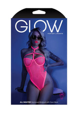 Fantasy Glow Black Light Harness Mesh Bodysuit Teddy Neon Pink-Rebel Romance