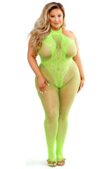 Fantasy Lingerie Glow Black Light Moonbeam Bodystocking Neon Green