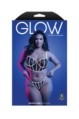 Fantasy Lingerie Glow Black Light Solar Flare Bra & Panty Set