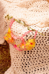 Mapale Solar Blossom Glow Flowers Bralette Bra Set Pink