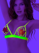 Mapale Solar Blossom Glow Floral Cutout Bralette Bra Set