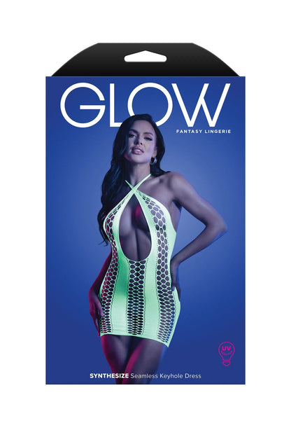 Fantasy Glow Synthesize Keyhole Body Dress Neon Green